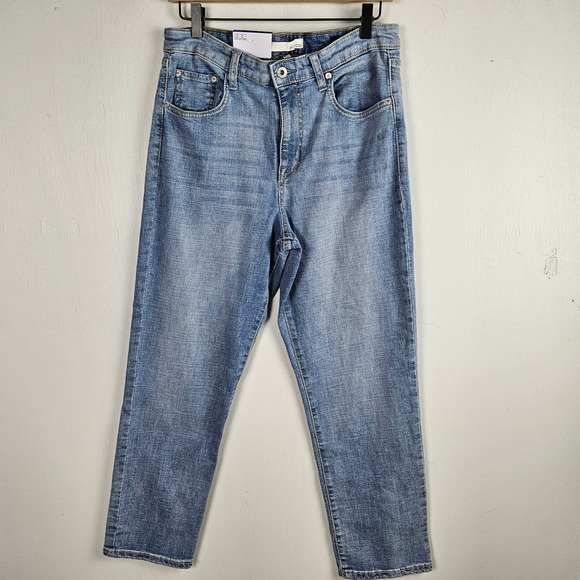 NEW Ella Moss High Rise Jeans Slim Straight Ankle 10/30 Light Wash Denim NWT - Picture 1 of 9